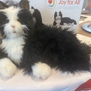 Joy for All Black and White Cat Plush